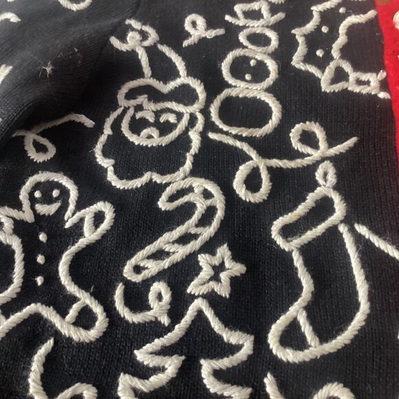 Vintage 90s Michael Simon Petite Size P Christmas Cardigan Sweater With Embroide - Picture 11 of 14